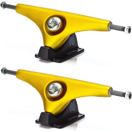  Gullwing Longboard Trucks Charger Reverse Kingpin Gold 9 Axle (Pair)