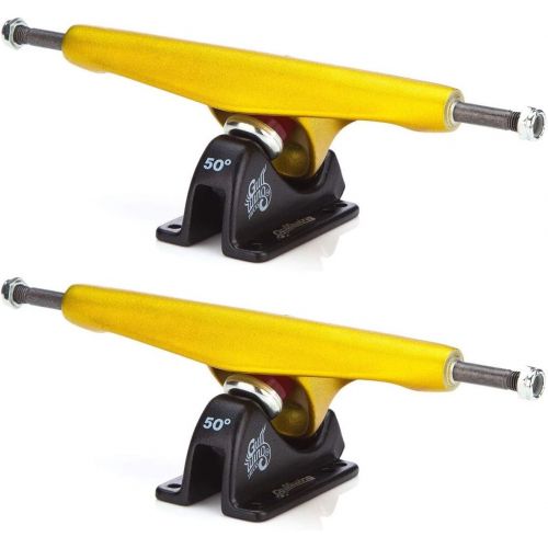  Gullwing Longboard Trucks Charger Reverse Kingpin Gold 9 Axle (Pair)