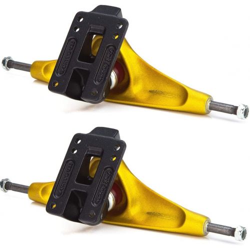  Gullwing Longboard Trucks Charger Reverse Kingpin Gold 9 Axle (Pair)