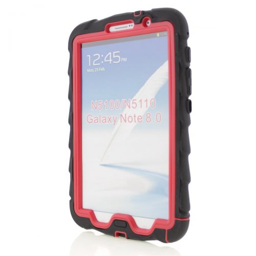  Samsung Galaxy Note 8 (2013) inch Drop Tech Red Gumdrop Cases Silicone Rugged Shock Absorbing Protective Dual Layer Cover Case