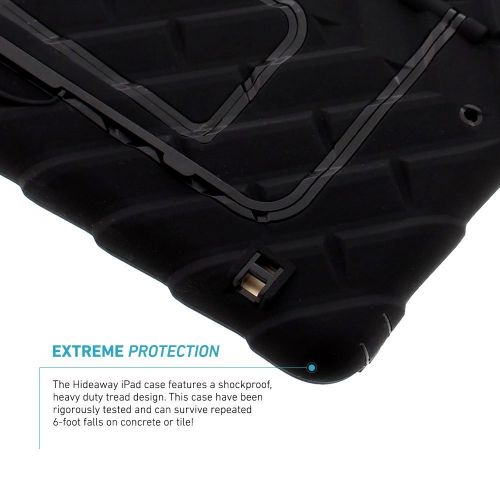  Gumdrop Cases Hideaway for the New iPad 9.7 (6th Gen) and iPad 9.7 (5th Gen) Rugged Tablet Case with Screen Cover and Built-in Stand - Black