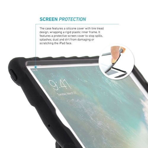  Gumdrop Cases Hideaway for the New iPad 9.7 (6th Gen) and iPad 9.7 (5th Gen) Rugged Tablet Case with Screen Cover and Built-in Stand - Black