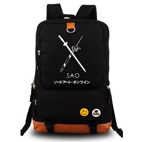  Gumstyle Anime Sword Art Online SAO Luminous Large Capacity School Bag Cosplay Backpack Black and Blue