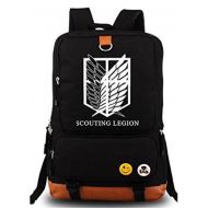 Gumstyle Anime Attack on Titan Luminous Large Capacity School Bag Cosplay Backpack Black and Blue