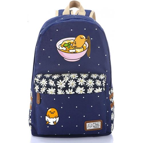  Gumstyle Gudetama Egg Calico Canvas Backpack Rucksack Schoolbag Shoulder Bag for Boys and Girls Green 4