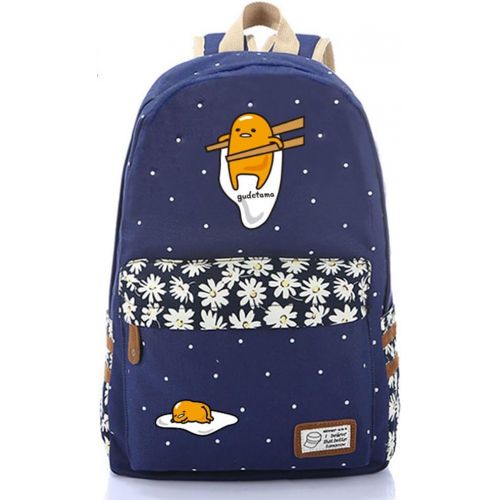  Gumstyle Gudetama Egg Calico Canvas Backpack Rucksack Schoolbag Shoulder Bag for Boys and Girls Green 4