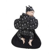 Gunamuna Gunapod Swaddle Sack 5-Way Adjustable Sleeping Bag, Black White XO, 0-3 Months