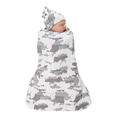  Gunamuna gunamuna POD Swaddle Sack - Light Weight Adjustable 5-Way Luxury BambooViscose/Newborn Sleeping Bag w/WONDERZiP, Grey, NB-3M