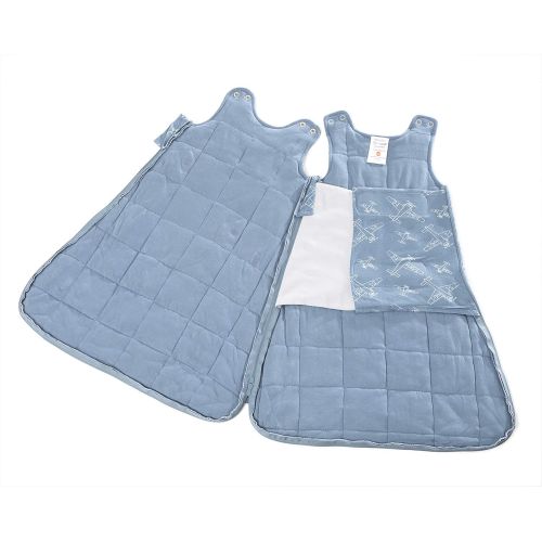  Gunamuna Gunapod Swaddle Sack 5-Way Adjustable Sleeping Bag, Blue White Airplanes, 0-3 Months