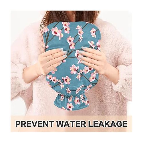  hot Water with Velvet Cover 2L fashy ice Packs for Pain Relief, Menstrual Cramps Blue