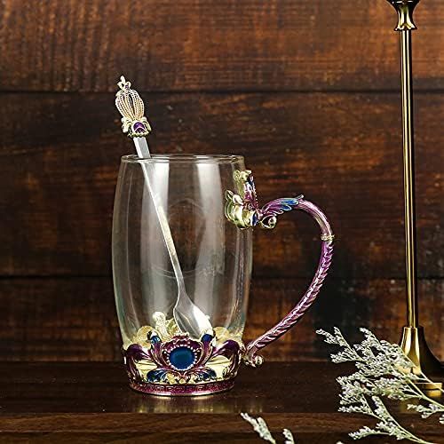  [아마존베스트]Guon-Wuvl Handicraft Crystal Glass 3D Flower Cups Tea Mug With Tea Spoon Women Coffee, Tea, Juice, Beer, Milk Hot And Cold Drinks Use Gift Package. (Chrysanthemum, 11 OZ)