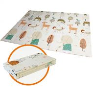 [아마존 핫딜]  [아마존핫딜]Gupamiga Baby Folding mat Play mat Extra Large Foam playmat Crawl mat Reversible Waterproof Portable Double Sides Kids Baby Toddler Outdoor or Indoor Use Non Toxic, Colorful（57x76x0.4in）