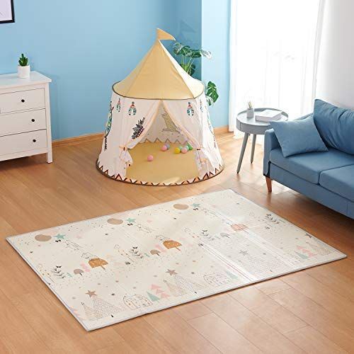 Visit the Gupamiga Store Baby Folding mat Play mat Extra Large Foam playmat Crawl mat Reversible Waterproof Portable Double Sides Kids Baby Toddler Outdoor or Indoor Use Non Toxic, Colorful（57x76x0.4in）