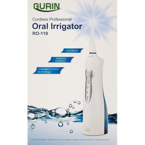  Gurin Professional Rechargeable Oral Irrigator Water Flosser with High Capacity Water Tank