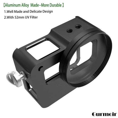  Gurmoir Aluminium Legierung Gehause fuer Gopro Hero 6 Black Action Kamera,Metall Seite offen Schutzhuelle Etui mit Objektivdeckel und UV-Filter