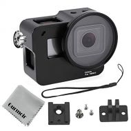 Gurmoir Case Aluminum Alloy Frame Housing for Gopro Hero 7 Black/Hero(2018) Action Camera, Protective Metal Side Open Shell with 52mm UV Filter and Back Door