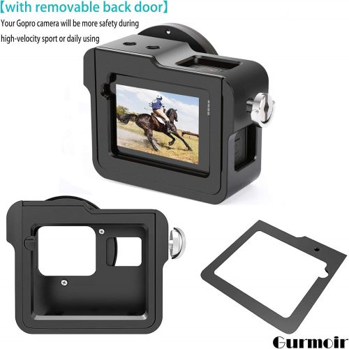  Gurmoir Case Aluminum Alloy Frame Housing for Gopro Hero 7 Black/Hero(2018) Action Camera, Protective Metal Side Open Shell with 52mm UV Filter and Back Door