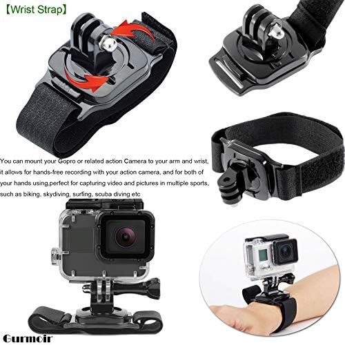  Gurmoir 16in1 Outdoor Action Camera Accessories Kit for Gopro Hero 10/9 Black/8/Max/7/6/5/AKASO/DJI Osmo/SJCAM/APEMAN and More Action Cameras Climbing Hiking (DT01)