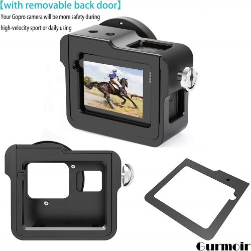  Gurmoir Case Aluminum Alloy Frame Housing for Gopro Hero 7 Black/Hero(2018) Action Camera, Protective Metal Side Open Shell with 52mm UV Filter and Back Door
