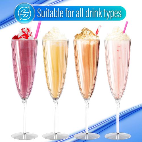  [아마존베스트]Guru Outdoor Plastic Champagne Flutes Disposable - Plastic Wine Glasses Set of 12 for Wedding - One Piece Champagne Flutes - 6 oz Plastic Champagne Glasses Disposable - Mimosa Glasses - BPA Fre