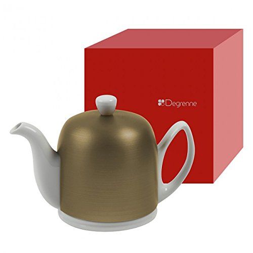  Salam White 6 Cup Teapot with Bronze Cover 33oz. By Guy Degrenne