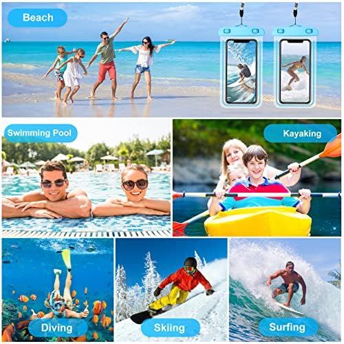  [아마존베스트]Guzack Pack Waterproof Phone Case Universal Cellphone Dry Bag Pouch for iPhone 11/11 Pro/XS/XR/SE 2020, Galaxy S20+ up to 6.9”, Durable Luminous Underwater Case Cover with Neck Strap for