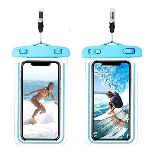  [아마존베스트]Guzack Pack Waterproof Phone Case Universal Cellphone Dry Bag Pouch for iPhone 11/11 Pro/XS/XR/SE 2020, Galaxy S20+ up to 6.9”, Durable Luminous Underwater Case Cover with Neck Strap for