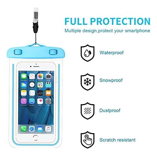  [아마존베스트]Guzack Pack Waterproof Phone Case Universal Cellphone Dry Bag Pouch for iPhone 11/11 Pro/XS/XR/SE 2020, Galaxy S20+ up to 6.9”, Durable Luminous Underwater Case Cover with Neck Strap for