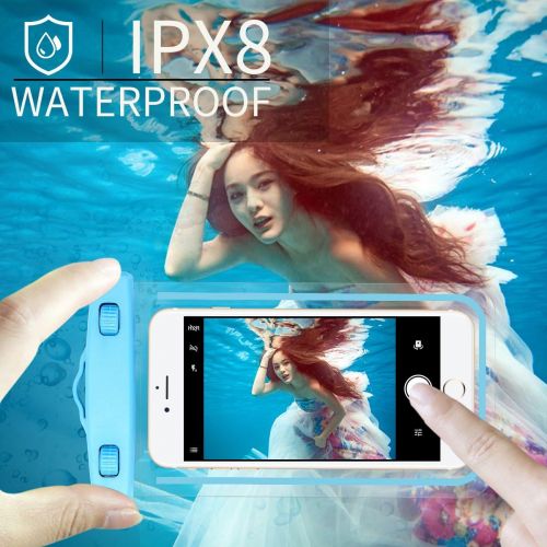  [아마존베스트]Guzack Pack Waterproof Phone Case Universal Cellphone Dry Bag Pouch for iPhone 11/11 Pro/XS/XR/SE 2020, Galaxy S20+ up to 6.9”, Durable Luminous Underwater Case Cover with Neck Strap for