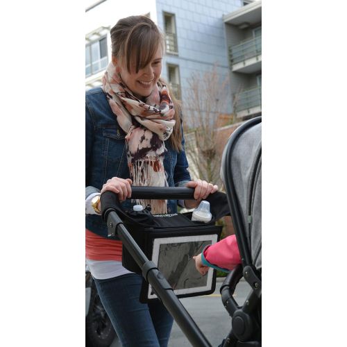  [아마존베스트]Guzzie+Guss guzzie+Guss Parent Stroller Media Console, Fits Most Stroller Handles, Features Two Insulated Cup-Holders, A Centered Storage Compartment, A Front Tactile Pocket, A Removable Table