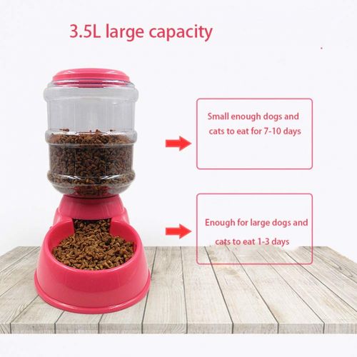  Gvuu Automatic Pet Feeder, Food Dispenser Pet Feeder Water Dispenser Set Bowl for Dogs and Cats, Pets, Animals (Auto Pet Water Dispenser and Food Feeder),Pink