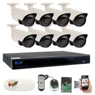 Gw GW Security 16CH Plug & Play 5MP DVR 1920p CCTV Security System, (8) Bullet & (8) Dome 5-Megapixel (2592TVL) Weatherproof 2.8~12mm Varifocal Home Surveillance Camera System 4TB HDD