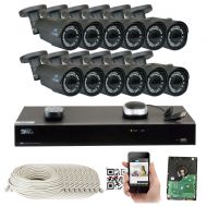 Gw 16 Channel H.265 4K NVR 5MP 1920p POE IP Camera System Wired, 16 x Varifocal Zoom 2.8-12mm Outdoor Indoor Security Camera - H.265 (Double Recording Data and Enhance Picture Quality