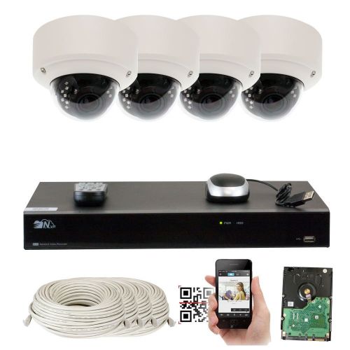  Gw GW Security 2-Megapixel (1920 x 1080) 4 Channel CCTV 720P NVR Security Camera System - 2 5MP Dome IP Video Audio Surveillance Waterproof Microphone Cameras, Varifocal Zoom Lens