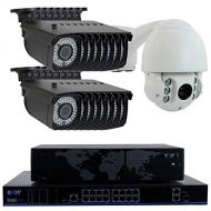 Gw GW Security 16 Channel 4K NVR H.265 Surveillance System with 15 HD 5MP 1920p 2.8-12mm Varifocal Weatherproof PoE IP Bullet Security Cameras, and 1 10X Zoom 4MP 1520p IP PTZ Camera