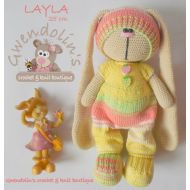 GwendolinsToysJoys Easter bunny/rabbit crochet pattern. Bunny LAYLA + clothes - PDF PATTERN in english language