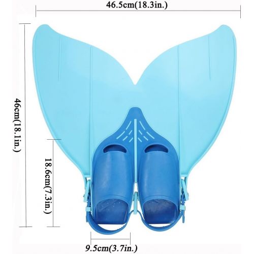  Gwood Meerjungfrau Flossen Monofin Taucherflossen fuer Kinderschwimmen Schwimm Flossen