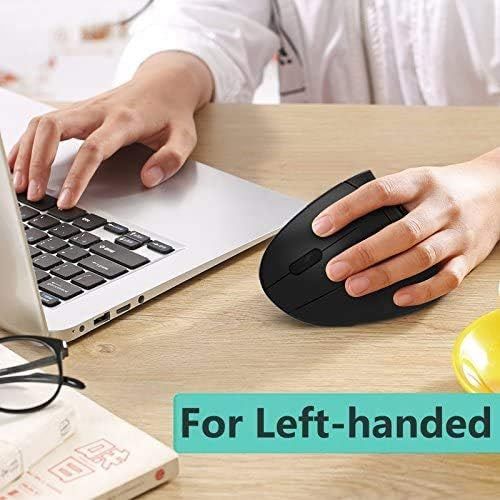  [아마존베스트]ASOI Rechargeable Left Handed Cordless Mouse, Lefty Ergonomic Wireless Mouse - 2.4G Left Hand Vertical Mice with USB Nano Receiver, 6 Buttons, Adjustable DPI 1000/1200 /1600, Less Noise