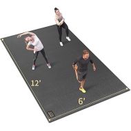 GXMMAT Extra Large Exercise Mat 12'x6'x7mm, Ultra Durable Workout Mats for Home Gym Flooring, Shoe-Friendly Non-Slip Cardio Mat for MMA, Plyo, Jump, All-Purpose Fitness