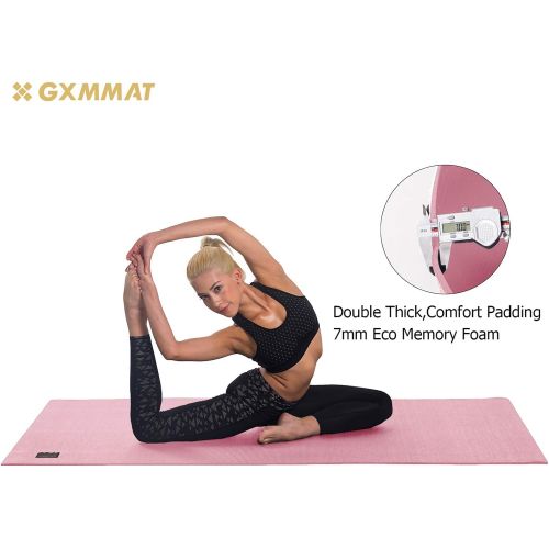  Gxmmat Large Yoga Mat 72x 48(6x4) x 7mm for Pilates Stretching Home Gym Workout, Extra Thick Non Slip Anti-Tear Exercise Mat