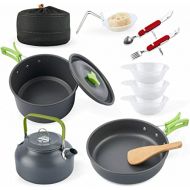 GXP Camping Cookware Camp Cookware Set with Kettle Compact Camping Aluminum