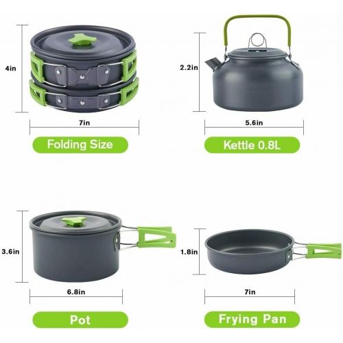  GXP Camping Cookware Camp Cookware Set with Kettle Compact Camping Aluminum