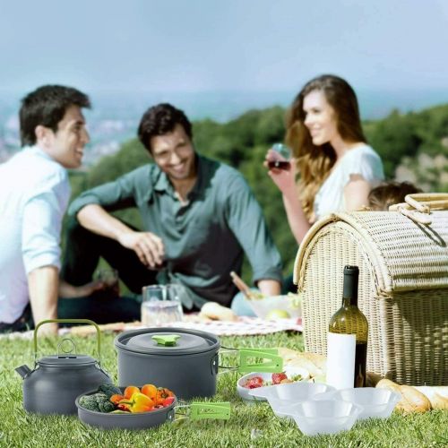  GXP Camping Cookware Camp Cookware Set with Kettle Compact Camping Aluminum