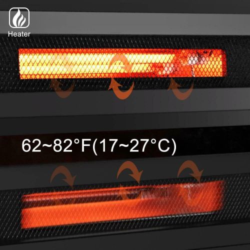  GXP 1400W Wall Mount 26 Electric Fireplace Heat Log 4 Flame with Remote