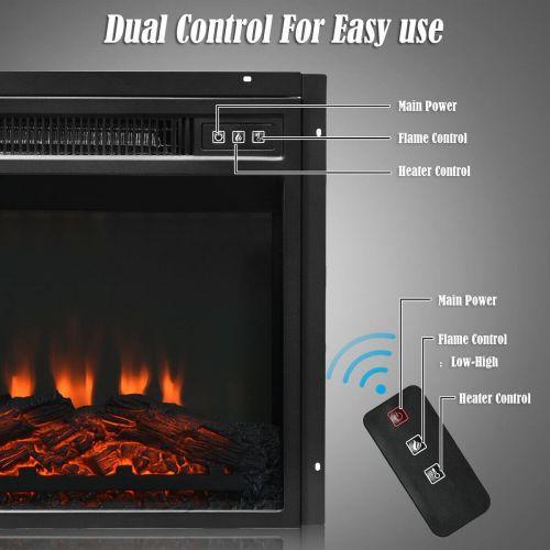  GXP 18 Electric Fireplace Freestanding &Wall-Mounted Heater Log Flame Remote 1400W