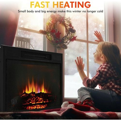  GXP 1500W Electric Fireplace Stove, Freestanding Fireplace Heater, 23In Retro Style