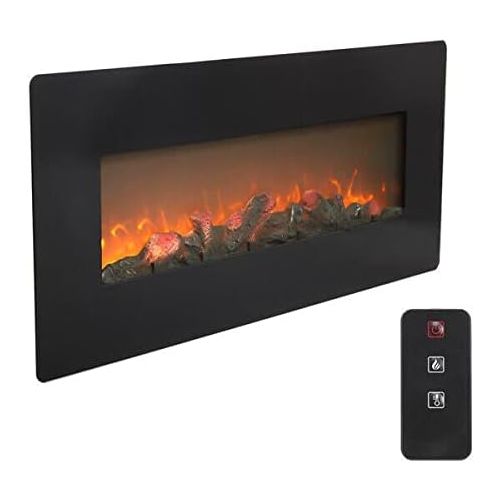  GXP 42 Inch Electric Fireplace Wall Hanging Remote Heater Adjustable Flame 1400W