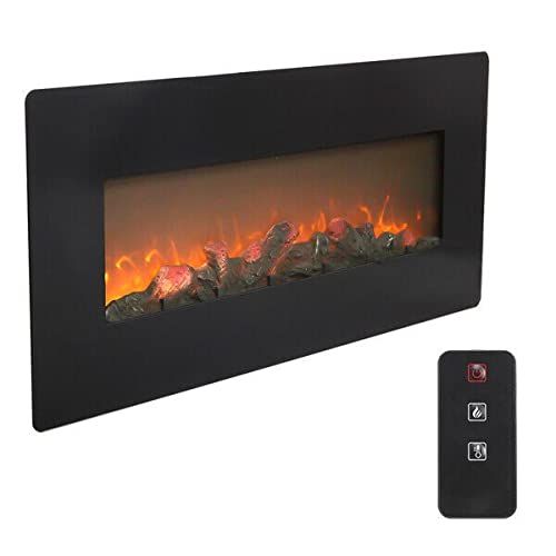  GXP 42 Inch Electric Fireplace Wall Hanging Remote Heater Adjustable Flame 1400W