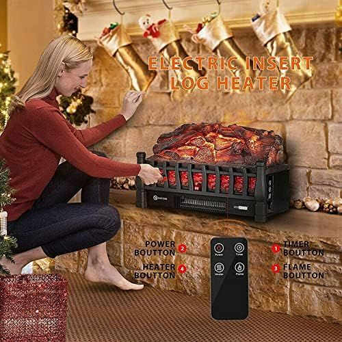  GXP 1500W Electric Remote Insert Log Fireplace Space Heater 3D Flame Stove