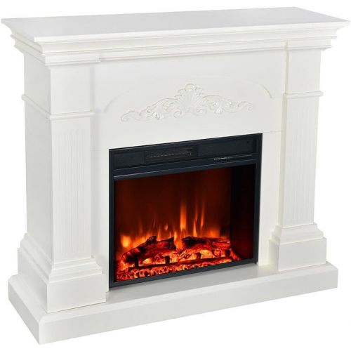  GXP Large Mantel Electric Fireplace 1500W Heater Stand w/Remote White